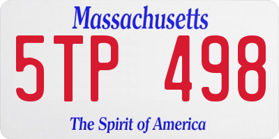 MA license plate 5TP498