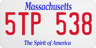 MA license plate 5TP538