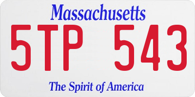 MA license plate 5TP543