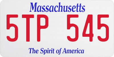 MA license plate 5TP545