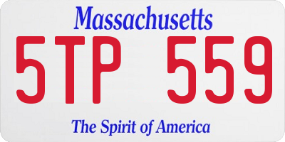 MA license plate 5TP559