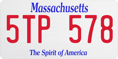 MA license plate 5TP578