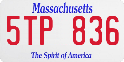 MA license plate 5TP836