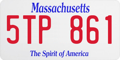 MA license plate 5TP861