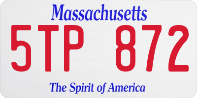 MA license plate 5TP872