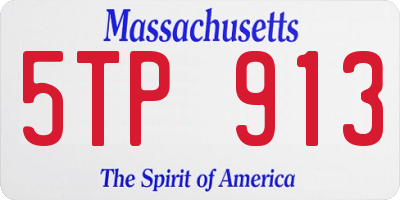 MA license plate 5TP913