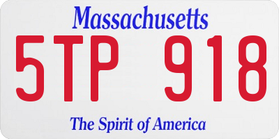 MA license plate 5TP918