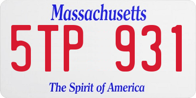 MA license plate 5TP931