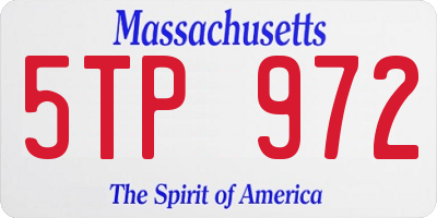 MA license plate 5TP972