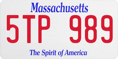 MA license plate 5TP989
