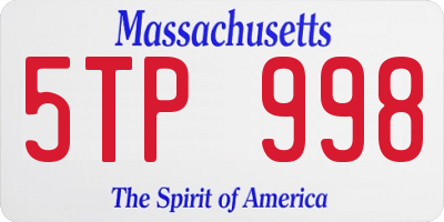 MA license plate 5TP998