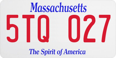 MA license plate 5TQ027