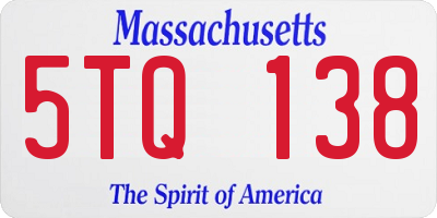 MA license plate 5TQ138