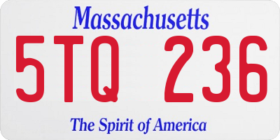 MA license plate 5TQ236