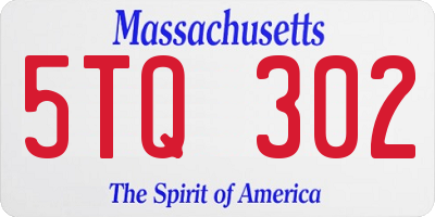MA license plate 5TQ302