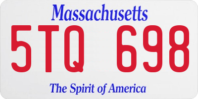 MA license plate 5TQ698