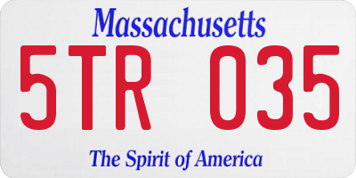 MA license plate 5TR035