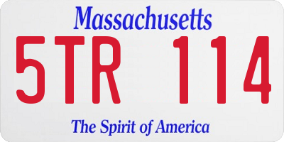 MA license plate 5TR114