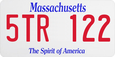 MA license plate 5TR122