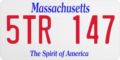 MA license plate 5TR147