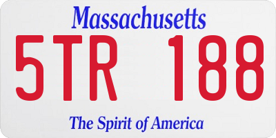 MA license plate 5TR188