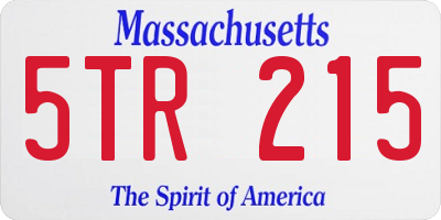 MA license plate 5TR215