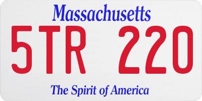 MA license plate 5TR220
