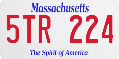 MA license plate 5TR224