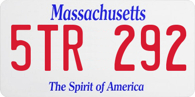 MA license plate 5TR292