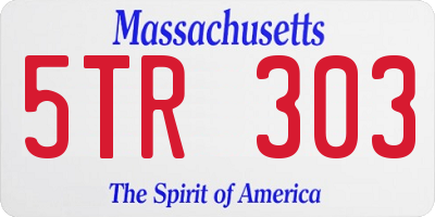 MA license plate 5TR303