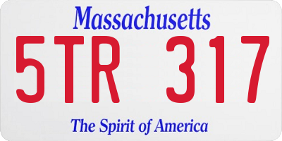 MA license plate 5TR317