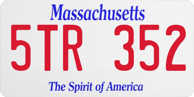 MA license plate 5TR352