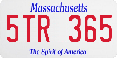 MA license plate 5TR365