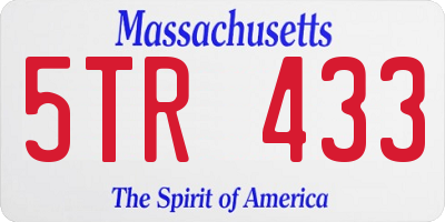 MA license plate 5TR433