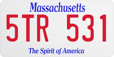 MA license plate 5TR531
