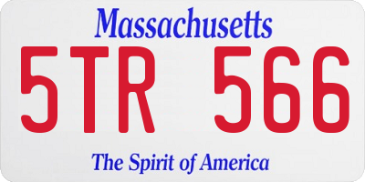 MA license plate 5TR566