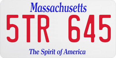 MA license plate 5TR645