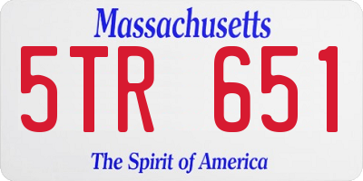 MA license plate 5TR651