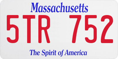 MA license plate 5TR752