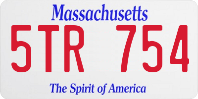 MA license plate 5TR754