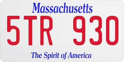 MA license plate 5TR930