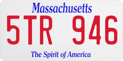 MA license plate 5TR946