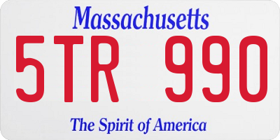 MA license plate 5TR990