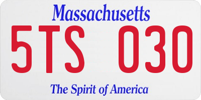 MA license plate 5TS030