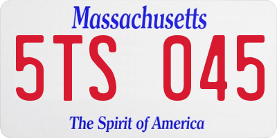 MA license plate 5TS045