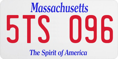 MA license plate 5TS096