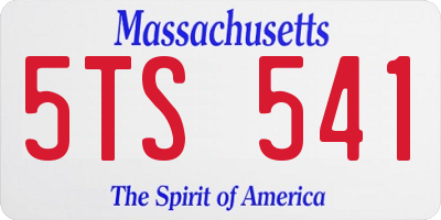 MA license plate 5TS541