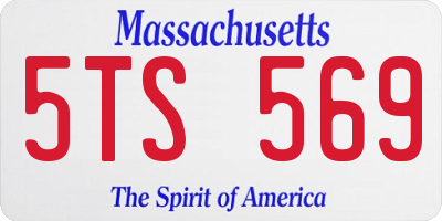 MA license plate 5TS569
