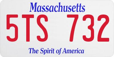 MA license plate 5TS732