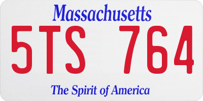 MA license plate 5TS764